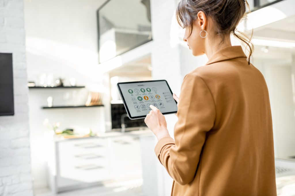 woman with tablet